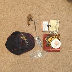 Harry Potter collection of jewelry, hat, etc.